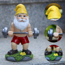 Load image into Gallery viewer, Funny Workout Garden Gnomes Statues, 3pcs 15.5cm Outdoor Funny The Muscular, Barbell and Dumbbell Gnomes Decorations Set for Yard, Lawn, Patio (Weightlifting)

