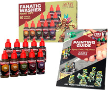 Load image into Gallery viewer, The Army Painter, Warpaints Fanatic Washes Paint Set, 10 x 18 ml Acrylic Paints - Model Paint Washes and Shades for Miniature Models, Warhammer &amp; Dnd miniatures
