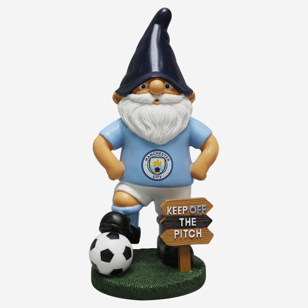 FOCO FOCO EPL Manchester City FC Football Premier League Keep Off The Pitch Garden Gnome Ornament Indoor/Outdoor…