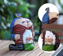 Load image into Gallery viewer, LENHINOR Garden Gnome Statue, Garden Decor,Gnomes Decorations for Yard, Funny Garden Bird Welcome Figurines for Outdoor Patio, Lawn, Yard Art Decoration ，Christmas Garden Gifts
