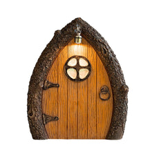 Load image into Gallery viewer, Vipomkowa Fairytales Door Decor Ornaments - Wooden Fairies Dwarf Tree Door Yard Art Sculpture Decoration for Kids Room, Wall and Trees Outdoor, Miniature Fairy Garden Outdoor Decor Accessories

