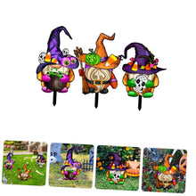 Load image into Gallery viewer, BESPORTBLE 3pcs Halloween Gnome Signs Festive Outdoor Acrylic Decorations for Lawn Garden Halloween Stake Decor for Boys and Girls Adults
