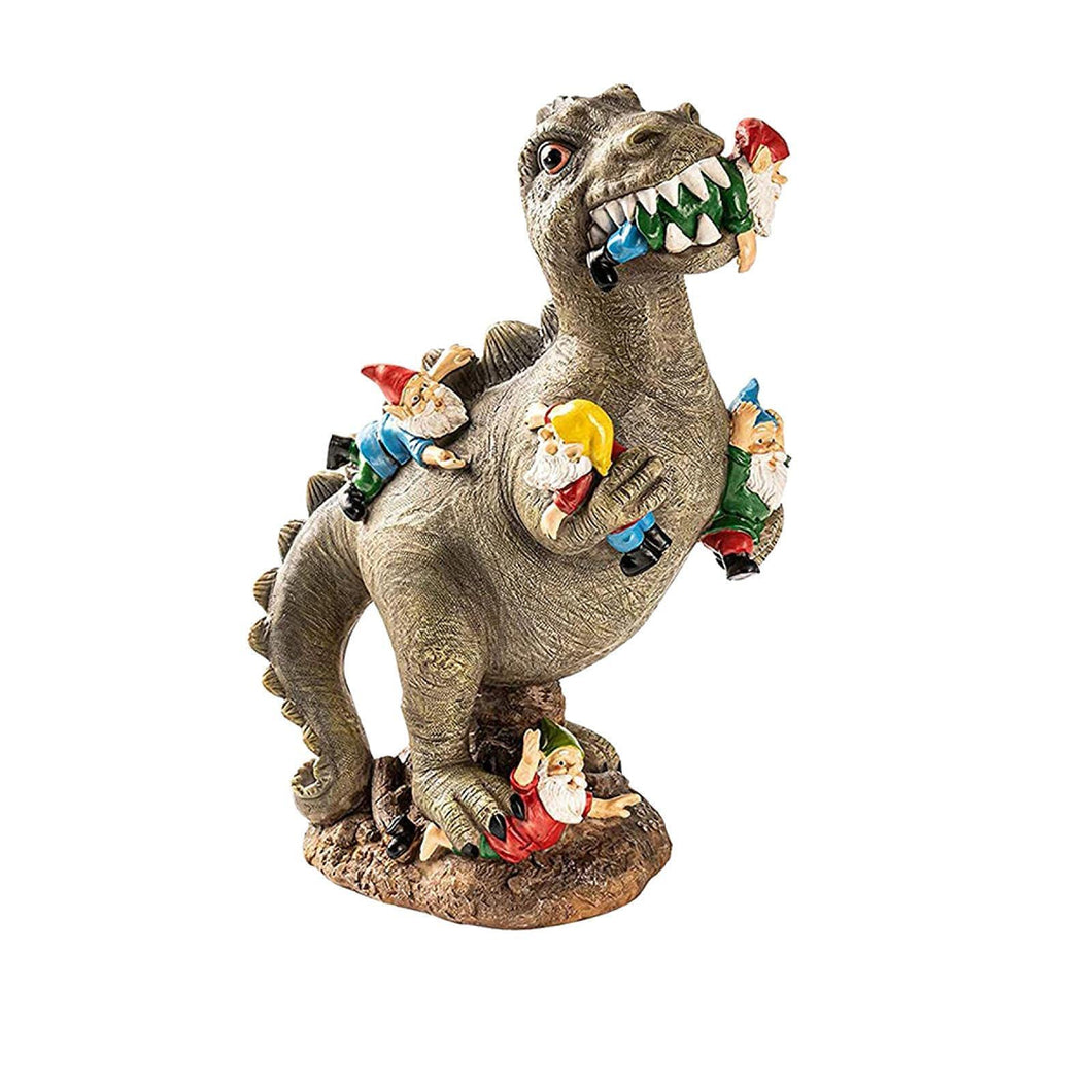 DIYANG Garden Dinosaur Eating Gnomes Statues Funny Gnome Resine Figurines Garden Art Ornaments for Indoor Outdoor Lawn Patio Yard Decor 01