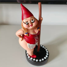 Load image into Gallery viewer, Myqiqi Pole Dancing Gnome Statue Funny Gnome Garden Ornament for Fairy Garden or Home Décor Two Size 12cm and 17cm (RED-L)

