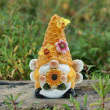 Load image into Gallery viewer, REYISO Garden Gnomes Sculptures for Outdoor&amp; Garden Decor with Solar Bee Lights-Gnomes Decorations for Home- Sunflower Gifts for Women, Mom or Birthdays-Summer Gnomes Fairy Garden for Patio,Yard,Lawn
