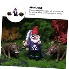 Load image into Gallery viewer, Happyyami 1set Creative Pirate Gnome Resin Figurine Pig Statues for Garden Decoration Unique Outdoor Ornament for Halloween and Holiday Decor
