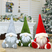 Load image into Gallery viewer, Leipple Gnome Christmas Ornaments - Christmas Gonk Decoration Handmade Swedish Tomte Gnomes Plush Scandinavian Santa Elf Table Ornaments (short legs)

