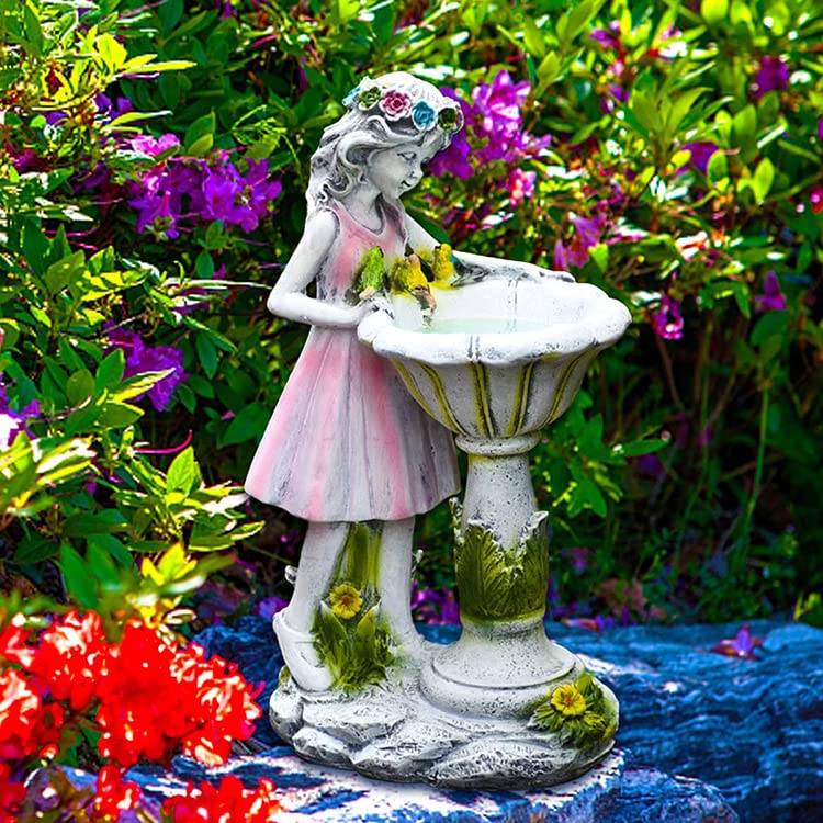 AREPAS solar lights garden ornaments decorations sculpture lawn Courtyard front door outside porch outdoor gifts for women decor waterproof large (fairy)
