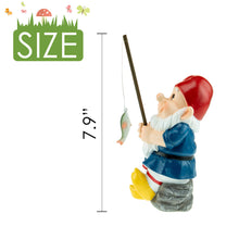 Load image into Gallery viewer, Fisher Garden Gnome Figurine Statue for Lawn Ornaments, Indoor or Outdoor Decoration | 7.9 Inches Tall Polyresin
