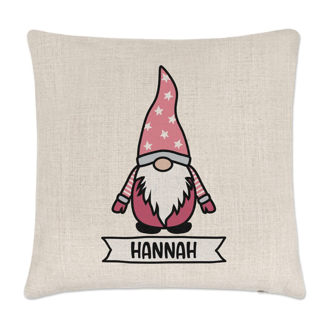 Gift Base Personalised Gonk Gnome Pink Scandi Cushion Cover