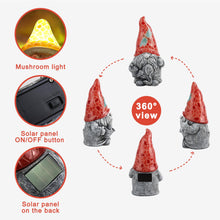 Load image into Gallery viewer, Suyorpe Garden Gnomes Decor Outdoor,Solar Outdoor Statue for Garden Patio Lawn Porch - Gnome Ornament with Red Dragonfly LED Lights Hat,Funny Gnomes Gift,Resin Solar Decorations,8.11 Inches
