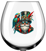 Load image into Gallery viewer, x12 Steampunk Gonk Gnome Parrot Glass Vinyl Decal Stickers Colour kl305
