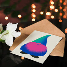 Load image into Gallery viewer, Wee Blue Coo Vibrant Santa Gonk Gnome Pink Blue Green Fun Xmas Art Blank For All Christmas Card
