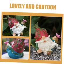 Load image into Gallery viewer, Happyyami Cute Resin Gnome Garden Statue for Outdoor Decor Lying Dragon Fruit Gnome Figurine Colorful Garden Ornament for Lawn and Patio Decoration
