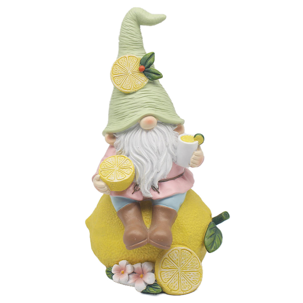 Lesser & Pavey Lemon Garden Gnome Figurines Statues For Home Decor | Ideal Ornaments Friendship Gifts For Women & Men | Lovely Table Centerpiece & Living Room Accessories