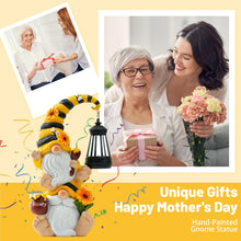 Load image into Gallery viewer, QZZP Solar Garden Gnome Statue – Funny Double Gnome Outdoor Decor for Patio, Lawn, Yard – Garden Sculptures with Solar Lights, for Women
