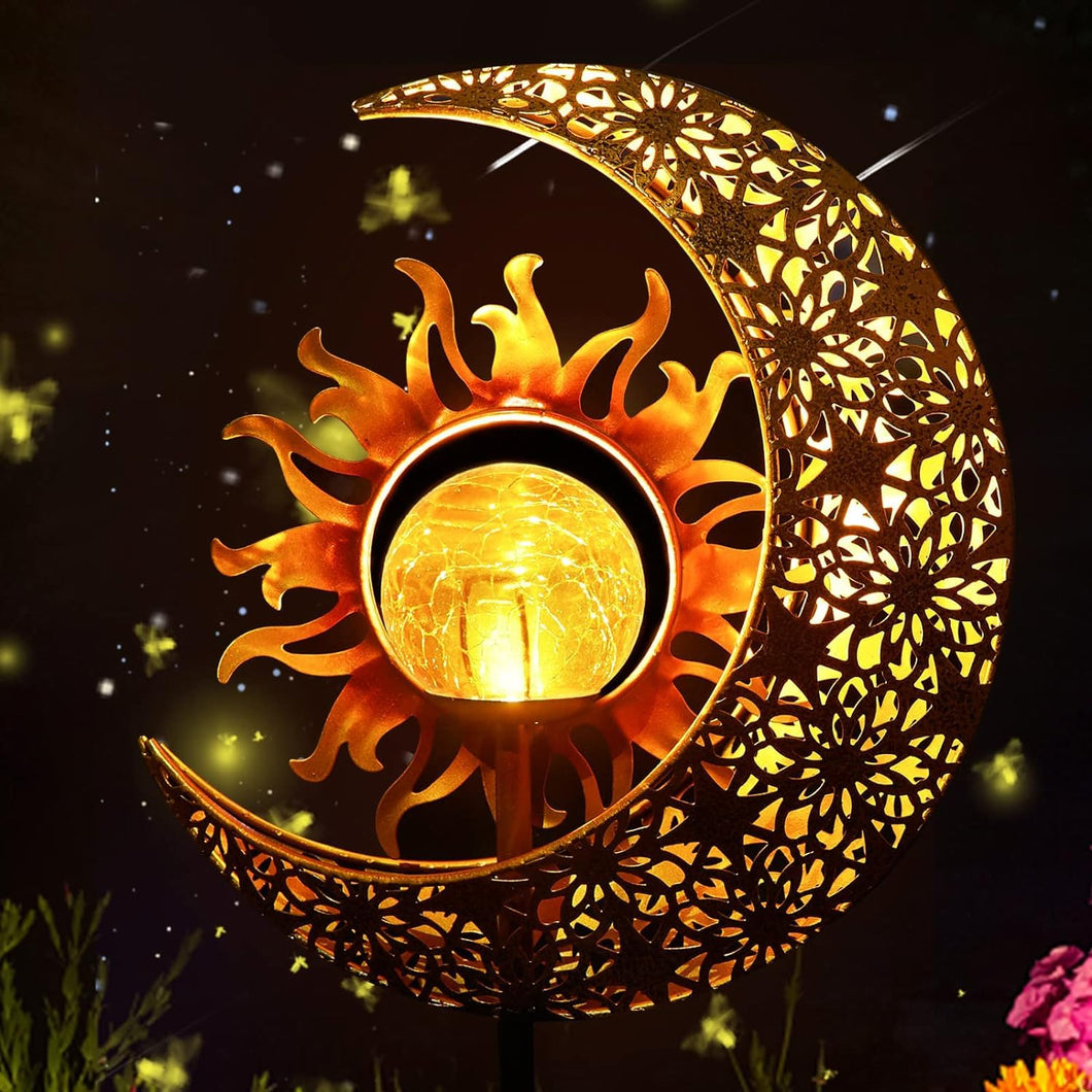 Kizozo Moon Solar Lights for Outdoor Garden, Solar Lights IP65 Waterproof, Ornaments Garden Decoration for Outdoors, Decoration for Patio Pathway Lawn