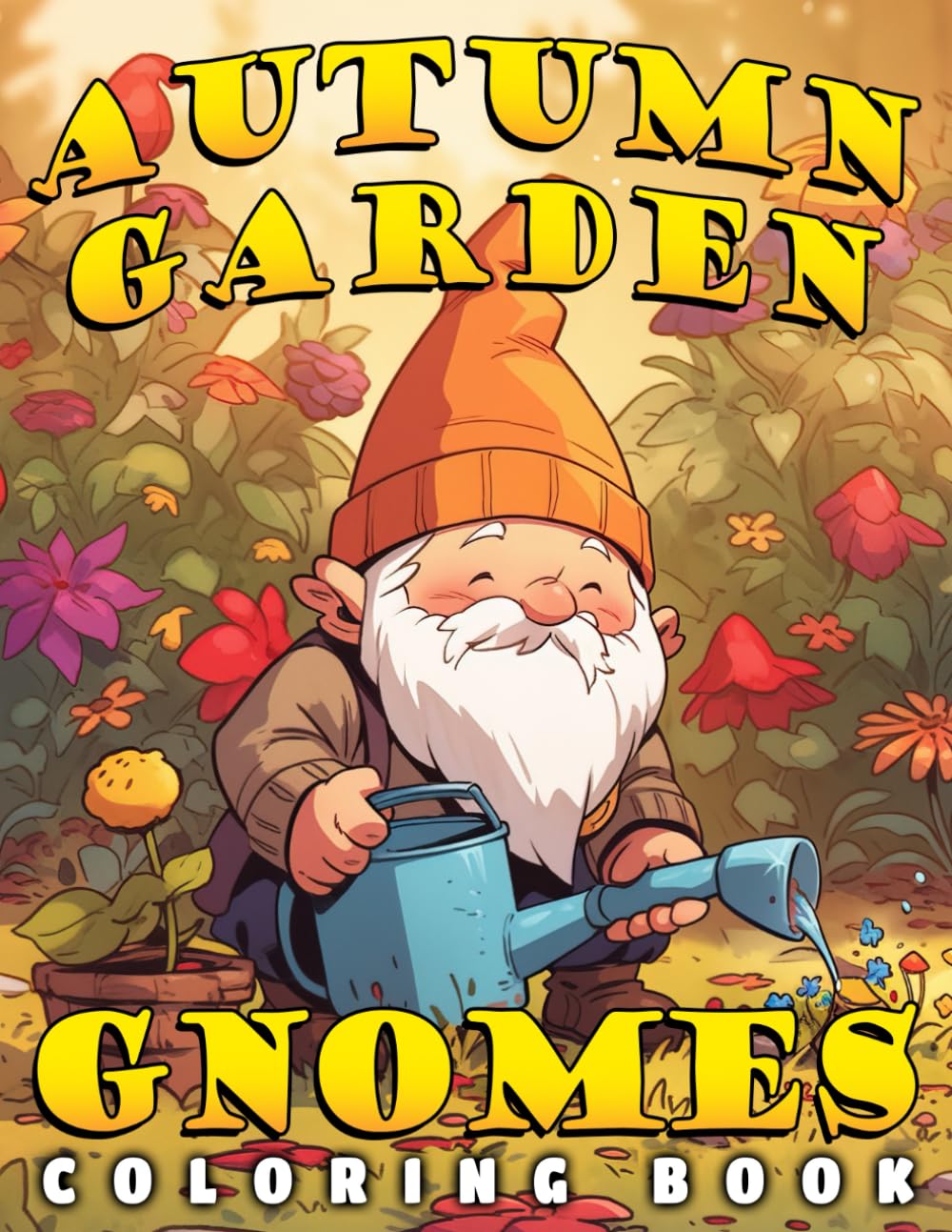 Autumn Garden Gnomes Coloring Book: Delve into Enchanted Fall Coloring Pages with Cute Dwarfs and Whimsical Herbal Designs for Teens to Soothe Anxiety