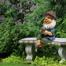 Load image into Gallery viewer, Caffney Fishing Gnome Garden Gnome Statue Naughty Gnome Garden Figurine Dwarf Sculpture Resin Ornament for Lawn Yard Balcony Porch Patio Home Indoor Outdoor Decorations
