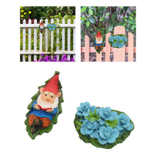 Load image into Gallery viewer, Tyenaza 2pcs Reading Book Garden Gnome, Flower Bush Statue Hand Painted Good Luck Blessings Gnome Figurines Gnomes Lawn Ornaments
