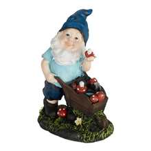 Load image into Gallery viewer, Relaxdays Garden Gnome with Toadstools, Weather &amp; Frostproof, 14.5 x 10.5 x 7 cm, Figurine, Polyresin, Multicoloured
