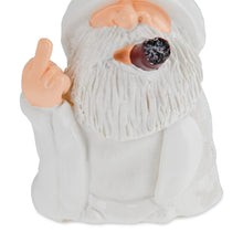 Load image into Gallery viewer, Relaxdays Gnome with Cigar, Giving Middle Finger, Rude Figurine, Frost Resistant, Garden Statue, Polyresin, White, 15 x 9 x 7 cm
