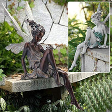 Load image into Gallery viewer, MBVBN Angel Figurine Outdoor Garden Fairy Statue, 9 &#39;&#39;Garden Sculpture Resin Angel Craft Home Table Ornaments for Lawn Yard Art Porch Patio Decorations Christmas Housewarming Gift (White)
