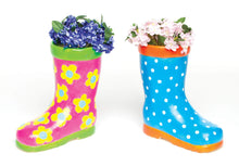 Load image into Gallery viewer, Baker Ross AF428 Customisable Ceramic Garden Gnomes (Pack of 4) &amp; AG273 Wellington Boot Ceramic Flowerpots (Pack of 2) for Kids To Decorate
