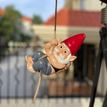 Load image into Gallery viewer, FICITI Funny Garden Gnomes Decorations, Archer Bowman Climbing Rope Hanging Gnome, Tree Hugger, Tree Decoration Ornaments, Outdoor Whimsical Gnome Statues – 8.5 inch
