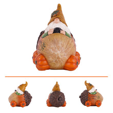 Load image into Gallery viewer, Garden Statue Gnome Figurine, Resin Gnome Truck Decoration Funny Gnomes Pumpkin Ornaments Autumn Decor for Patio
