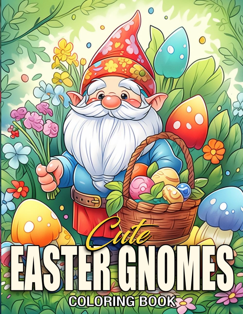 Cute Easter Gnomes Coloring Book: Discover the Magic of Easter Through Gnome Art with Easter Bunnies, Eggs, and Chickens Illustrations for All Ages Anxiety Relief & Stress Relief