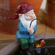 Load image into Gallery viewer, Fishing Gnomes Outdoor, Fisherboy Statue, Funny Resin Crafts Gnome, Garden Decorative Crafted from Resin, for Garden Paths, Courtyards, and Fish Tank Displays
