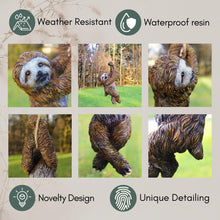 Load image into Gallery viewer, Garden Mile Eye-Catching Garden Ornaments Swinging Sloth Hanging Garden Statue with Strong Rope - Waterproof and Weatherproof Resin Garden Figurines for Indoor and Outdoor Yard Art Patio Lawn Decor
