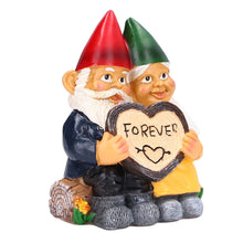 Load image into Gallery viewer, HERCHR Garden Gnomes: Funny Couple in Love - Outdoor Decoration Statue, 4.7×2.8×5.7in, Perfect for Home Garden Patio Lawn
