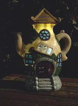 Load image into Gallery viewer, ALT90 Solar Fairy Garden Teapot House and Doors LED Illuminated Outdoor Ornaments Weatherproof [Solar Teapot House]
