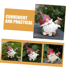 Load image into Gallery viewer, Happyyami Cute Resin Gnome Garden Statue for Outdoor Decor Lying Dragon Fruit Gnome Figurine Colorful Garden Ornament for Lawn and Patio Decoration
