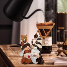 Load image into Gallery viewer, mivceklw Romantic Design Miniature Dwarf Figurines Resin Couple GNOME Statue Sturdy Coffee GNOME Decor Decorative Couple Figurines 10 x 5 x 12 cm for Home, Indoor, Garden, Outdoor, Multicoloured

