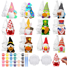 Load image into Gallery viewer, Sonwyoung 12 Pcs Seasonal Gnome Ceramics to Paint Ready to Paint Ceramics DIY Paint Your Own Gnome Statues Blank Ceramics Unpainted Gnome Figurines Kit with Brush Palette Paint for Adults Home Decor
