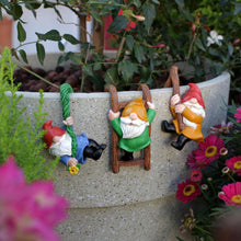 Load image into Gallery viewer, Dingzhidiy 3PCS Cute Climbing Gnome Figurines Flower Pot Hugger, Resin Garden Gnomes Statue, Plant Decorations for Pots, Outdoor Decor Fence Ornaments for Patio Lawn Garden Yard
