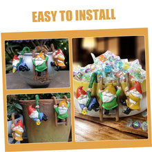 Load image into Gallery viewer, Happyyami 3pcs Garden Gnome Statue Set Outdoor Resin Dwarf Pendants Fairy Garden Decorations Tree Ornaments
