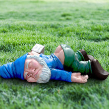 Load image into Gallery viewer, Funny Drunk Dwarf Statue Resin Garden Gnome Decoration for Outdoor Patio Yard Lawn Park Miniature Creative Ornament Elf Crafts Naughty Figurine Collection Farmhouse Decor Gift (Blue)
