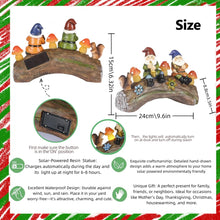 Load image into Gallery viewer, Jy.Cozy Funny Garden Gnome Statue Solar Powered Mushroom Figurine with Squirrel Gnome Durable Resin Outdoor Decoration for Patio Yard Lawn Ornament Housewarming Gift
