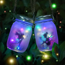 Load image into Gallery viewer, MLOQI Fairy Garden Ornaments Outdoor 2 Pack Solar Fairy Lights Glass Mason Jar LED Hanging Lamp for Fairy Garden Accessories Halloween Decorations Christmas Xmas Gifts for Kid Adult(Multicolor
