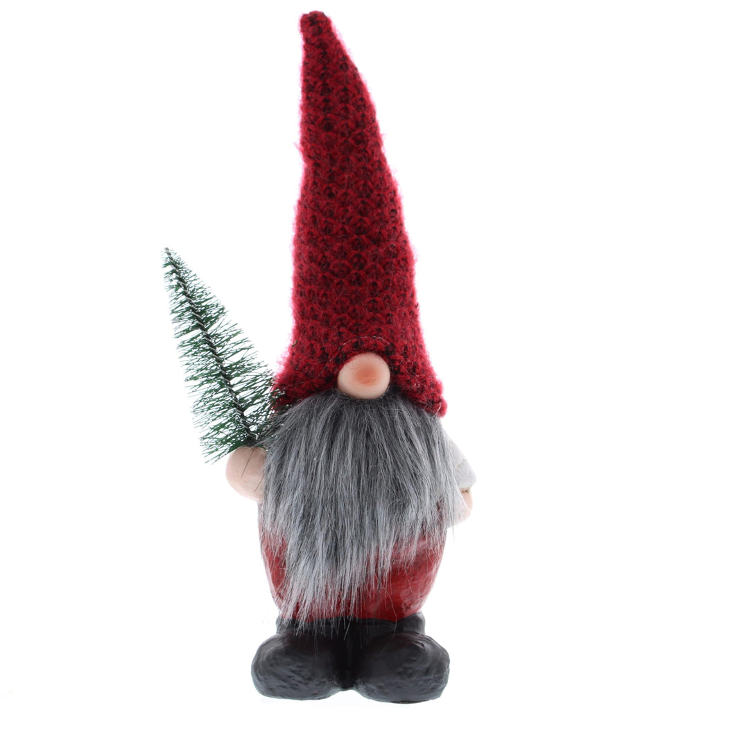 Christmas Freestanding Santa Gonk Nordic Gnome with Red Hat & Christmas Tree 21cm Tall