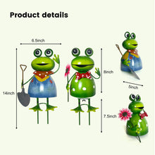 Load image into Gallery viewer, HONGLAND Metal Yard Art Garden Decor for Outside - Cute Frog Outdoor Decor - 3D Spring Frogs Figurine Garden Sculptures &amp; Statues - Gifts for Grandma Mom - 2 Pcs

