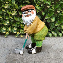 Load image into Gallery viewer, BANNESE Garden Gnome Statue Funny Old Man Golf Resin Outdoor Figurine Yard Art Ornaments for Patio Yard Lawn Porch Flowerbeds And Offices Crafts Decorations,Yellow,13.5 * 6.35 * 25cm
