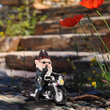 Load image into Gallery viewer, Biker Gnomes Garden Ornaments 13 cm Funny Gnome Riding Motorcycle Outdoor Statues Resin Garden Gnomes Figurines for Patio Lawn Yard Art Decoration
