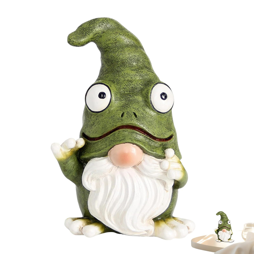 Outdoor Gnome Figurine, Gnome Frog Resin Sculpture, Miniature Faceless Ornament, 16x11cm Charming Decor For Balcony, Living Room, Backyard, Desk, Yard, And Bedroom Spaces