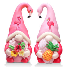 Load image into Gallery viewer, Shappy 2 Pcs Summer Gnomes Decor Flamingo Beach Tropical Tiered Tray Kitchen Table Home Decoration Small Statue Flamingo Lovers Gifts
