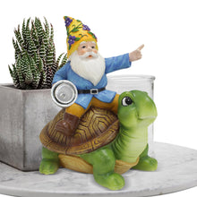 Load image into Gallery viewer, Qyljeiwred Solar Turtles for Outdoors | Solar Turtle Figurine Light with Gnome - Waterproof Tortoise Sculpture for Outdoor Courtyard Poolside Patio Garden Decoration
